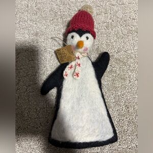 Karma 10" Wool Penguin Wine Bottle or Christmas Tree Topper